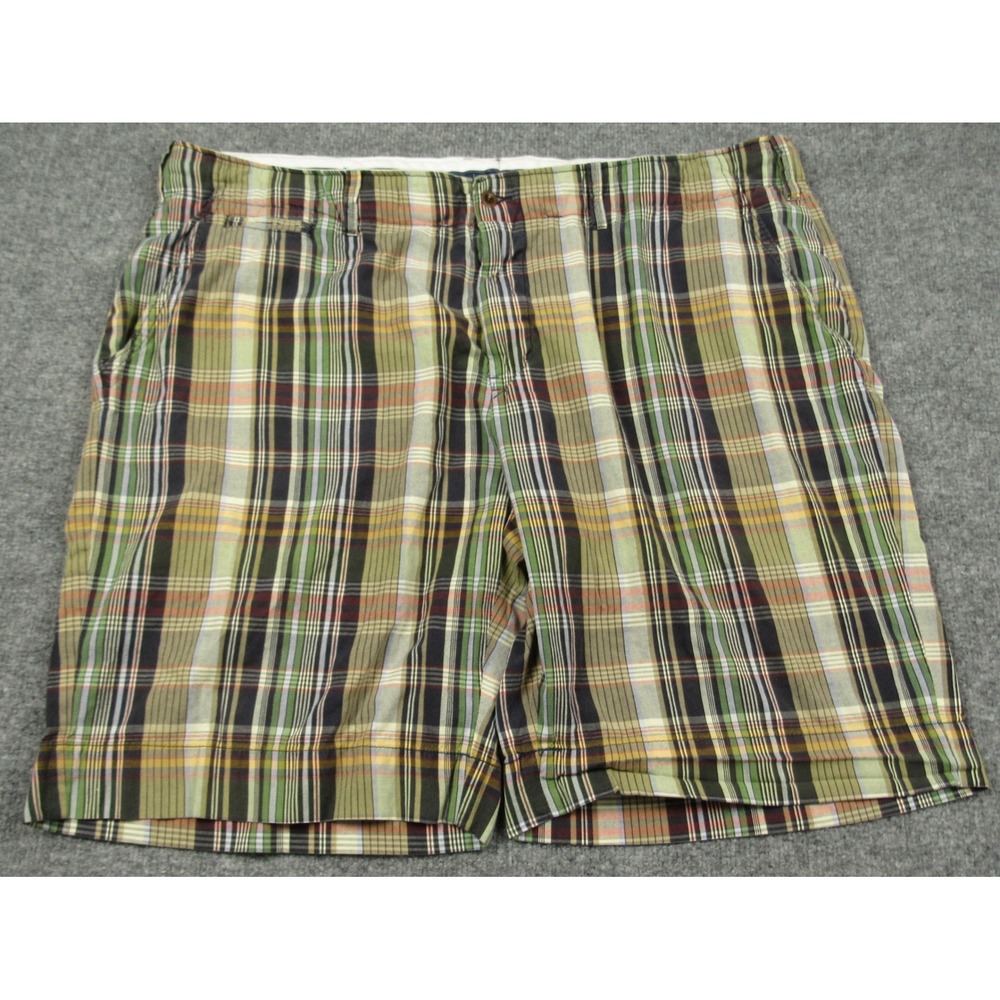 Polo Ralph Lauren Shorts Mens 44Bx10 Bermuda Multicolor Madras Plaid Flat Front